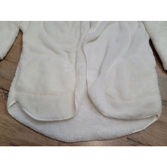 Urban Planet Open Front Hooded Sherpa Cardigan Sweater | White | Women's small - Picture 2 of 8